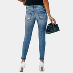 R&B | Trendige Skinny Damenjeans mit Modischen Knöpfen
