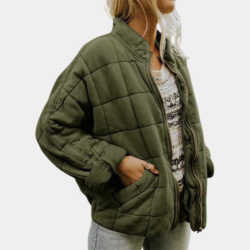 R&B | Quiltete Zip up Jacke mit Seitentaschen