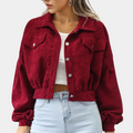 R&B | Trendy Kurze Jacke Samt Lässig und Stilvoll