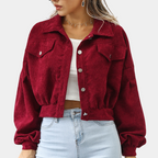 R&B | Trendy Kurze Jacke Samt Lässig und Stilvoll