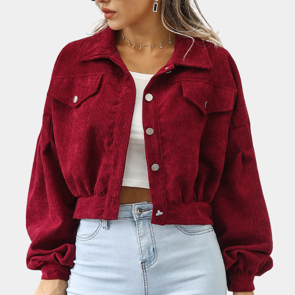 R&B | Trendy Kurze Jacke Samt Lässig und Stilvoll