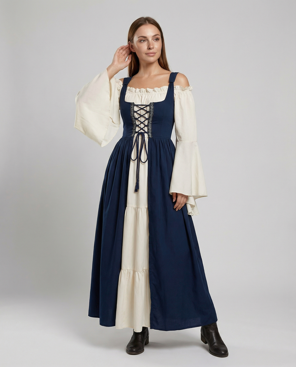 Mittelalterkleid für Damen mit Traditionellem Schnitt für Mittelalterevents | R&B