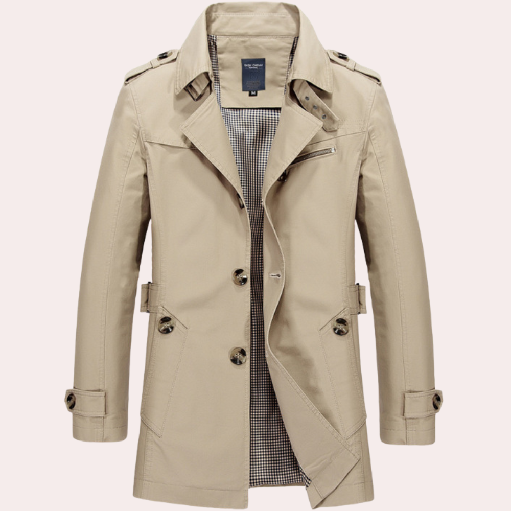 R&B | Herren Stilvoller Trenchcoat - Wasserdicht & Winddicht