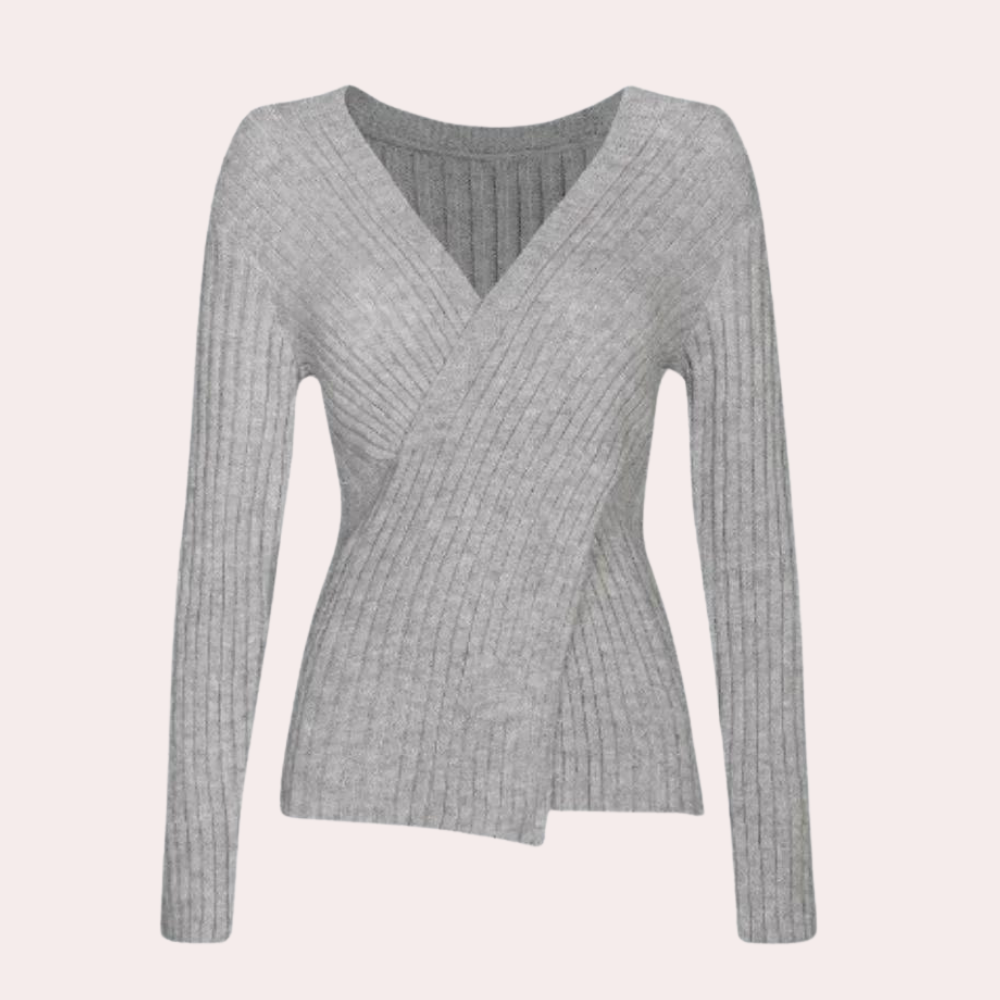 R&B | Pullover - Damen Schicker Gestrickter Wickel-Pullover