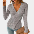 R&B | Pullover - Damen Schicker Gestrickter Wickel-Pullover