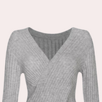 R&B | Pullover - Damen Schicker Gestrickter Wickel-Pullover