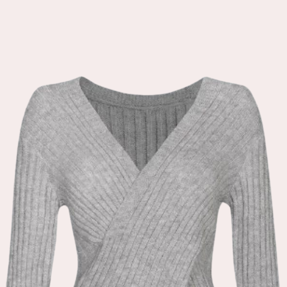 R&B | Pullover - Damen Schicker Gestrickter Wickel-Pullover
