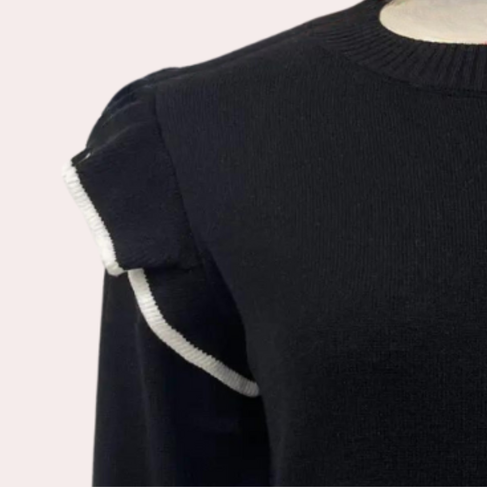 R&B | Strickbluse mit Rüschendetails Lange Ärmel Elegant und Komfortabel