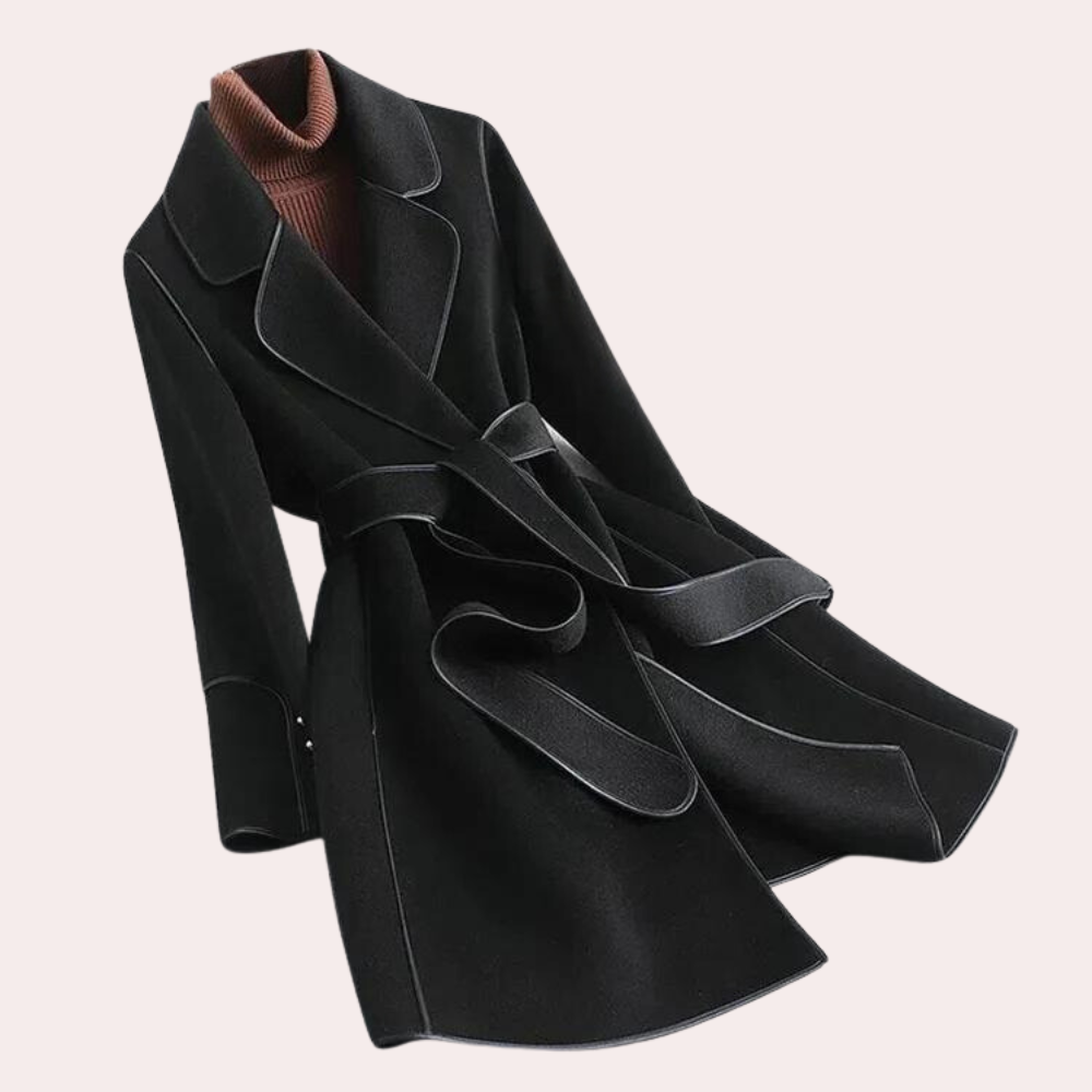 R&B | Wollmantel mit Bindegürtel Zeitloses Design Perfekt für Herbst und Winter
