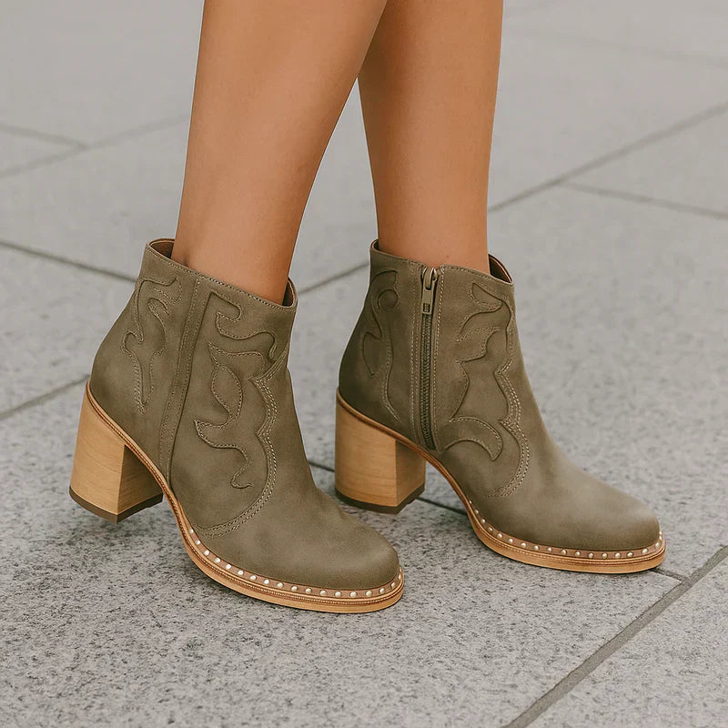 WesternAnkleBoots Aus Veganem Leder Damen R&B