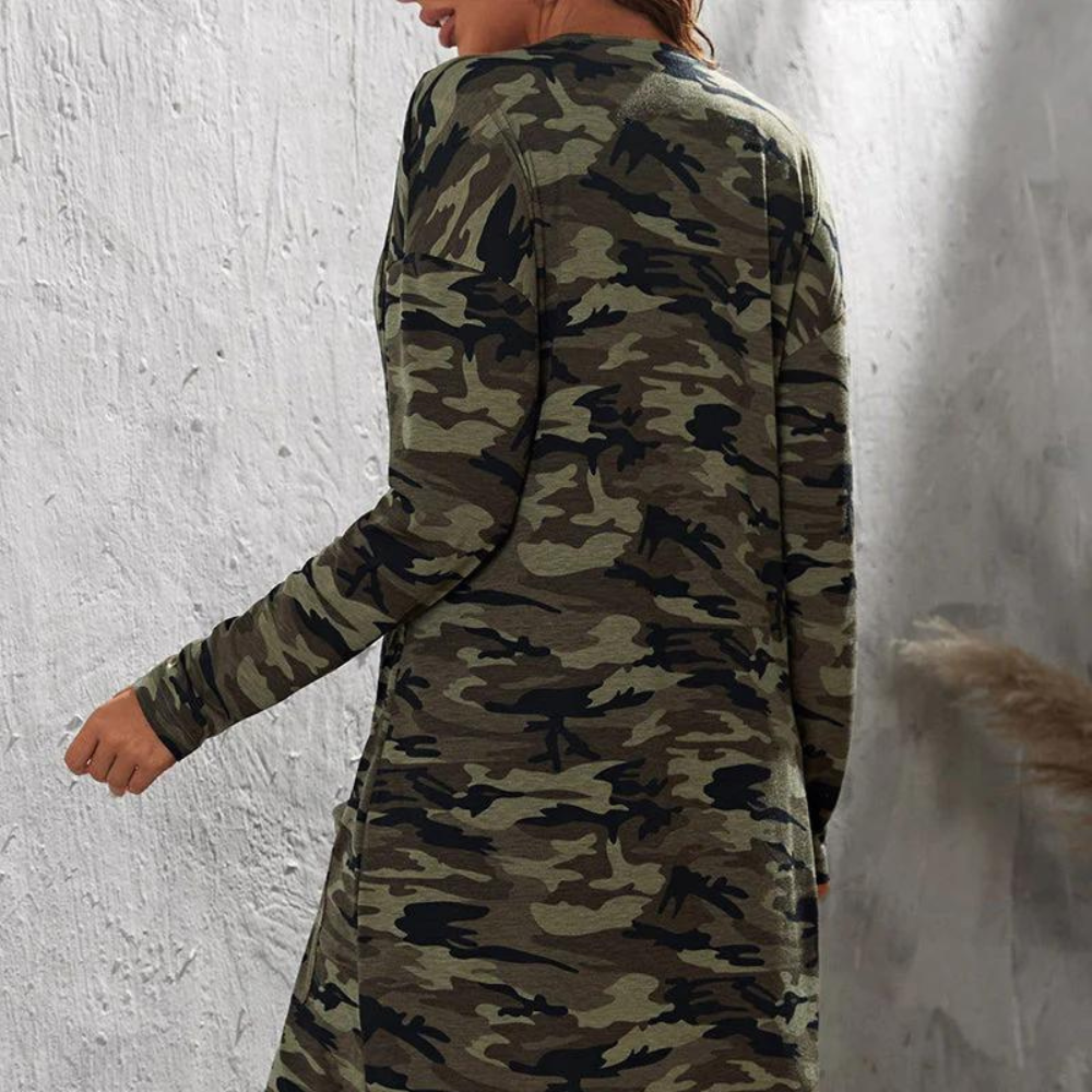 R&B | Urban Camouflagejacke mit Taschen für Frauen, perfekt für die Herbstsaison