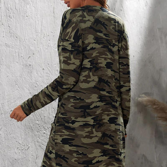 R&B | Urban Camouflagejacke mit Taschen für Frauen, perfekt für die Herbstsaison