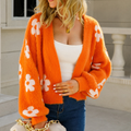 R&B | Cardigan - Damen Herbst Kurzer Floral Strick Cardigan