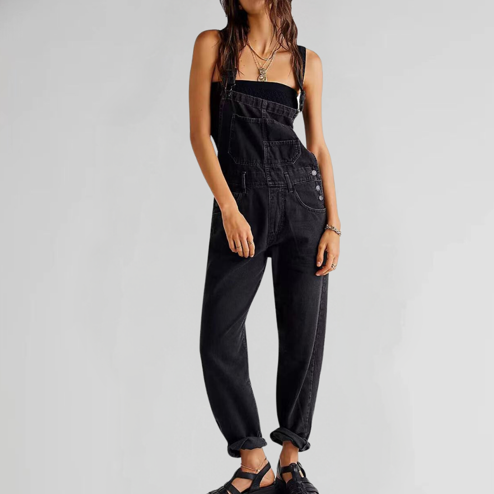 R&B | Damen-Latzhose aus Denim mit Cross-Back-Design