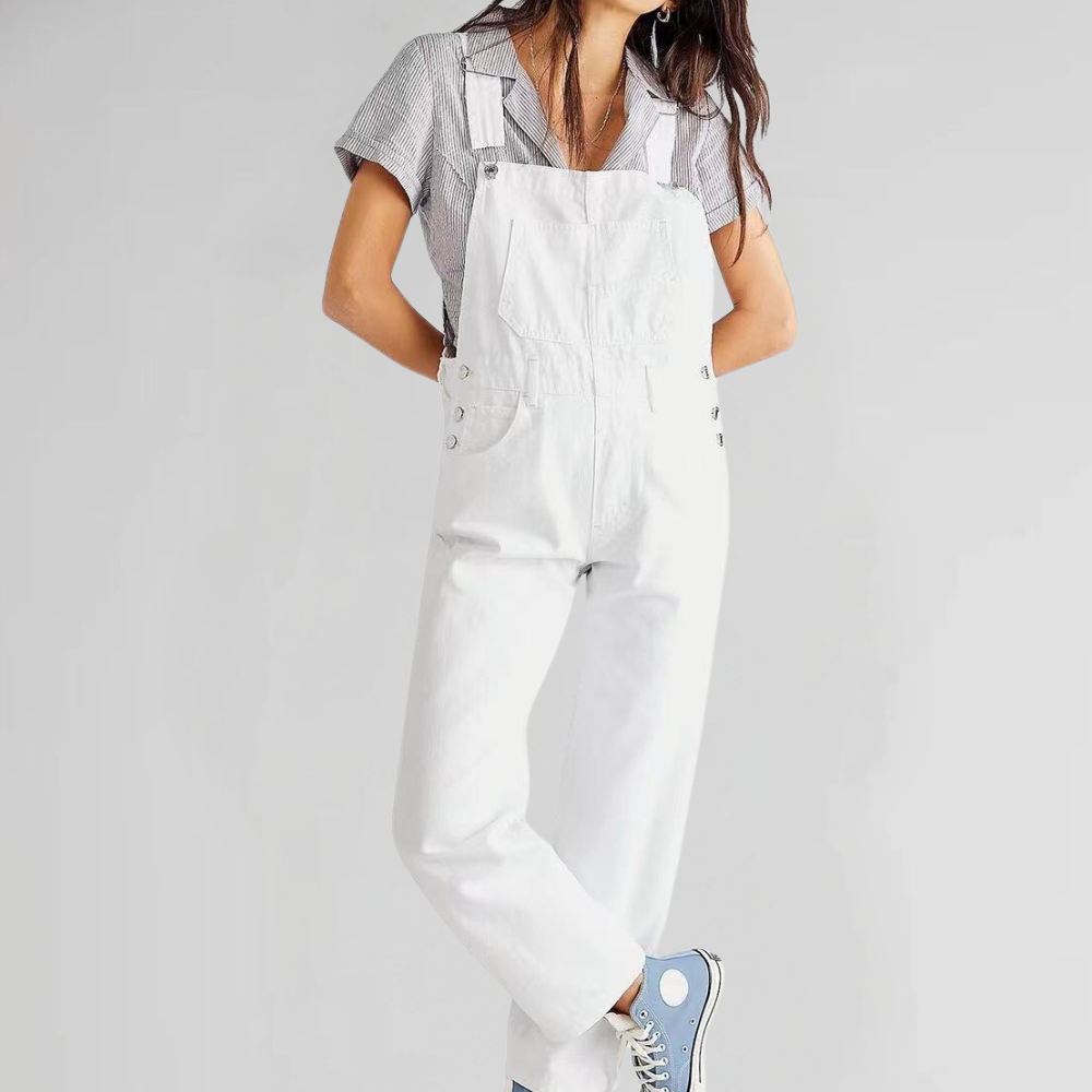 Heidi-Mode | Damen-Latzhose aus Denim mit Cross-Back-Design