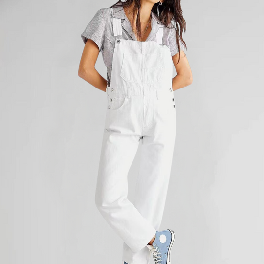 R&B | Damen-Latzhose aus Denim mit Cross-Back-Design