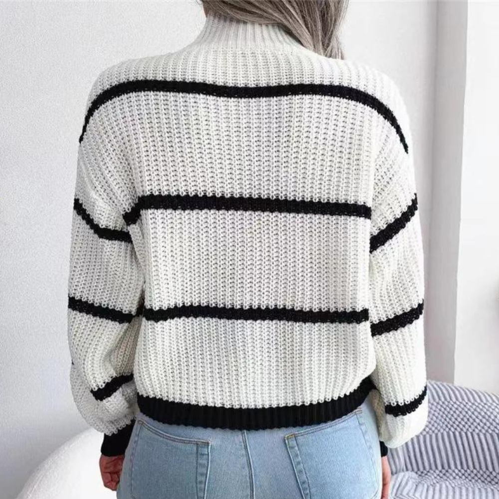 R&B | Stilvoller Weicher Damenpullover mit Hohem Ausschnitt
