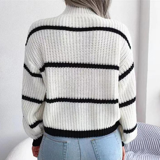 R&B | Stilvoller Weicher Damenpullover mit Hohem Ausschnitt