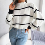 R&B | Stilvoller Weicher Damenpullover mit Hohem Ausschnitt