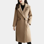 R&B | Wollmischung Überjacke - eleganter, taillierter langer Mantel für Frauen