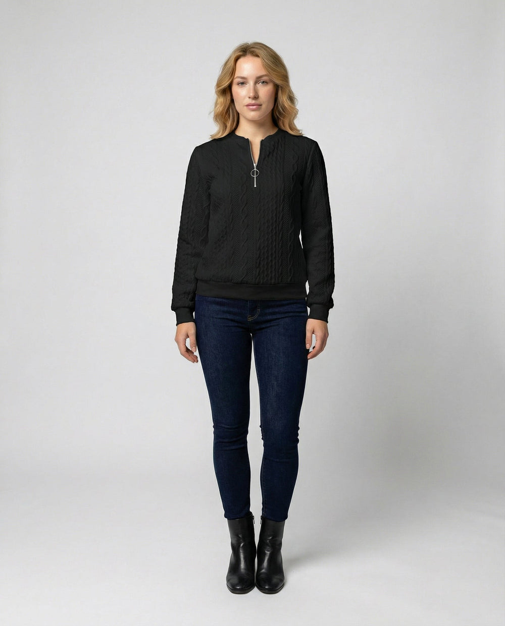 Strukturstrick Casual Pullover Damen | R&B