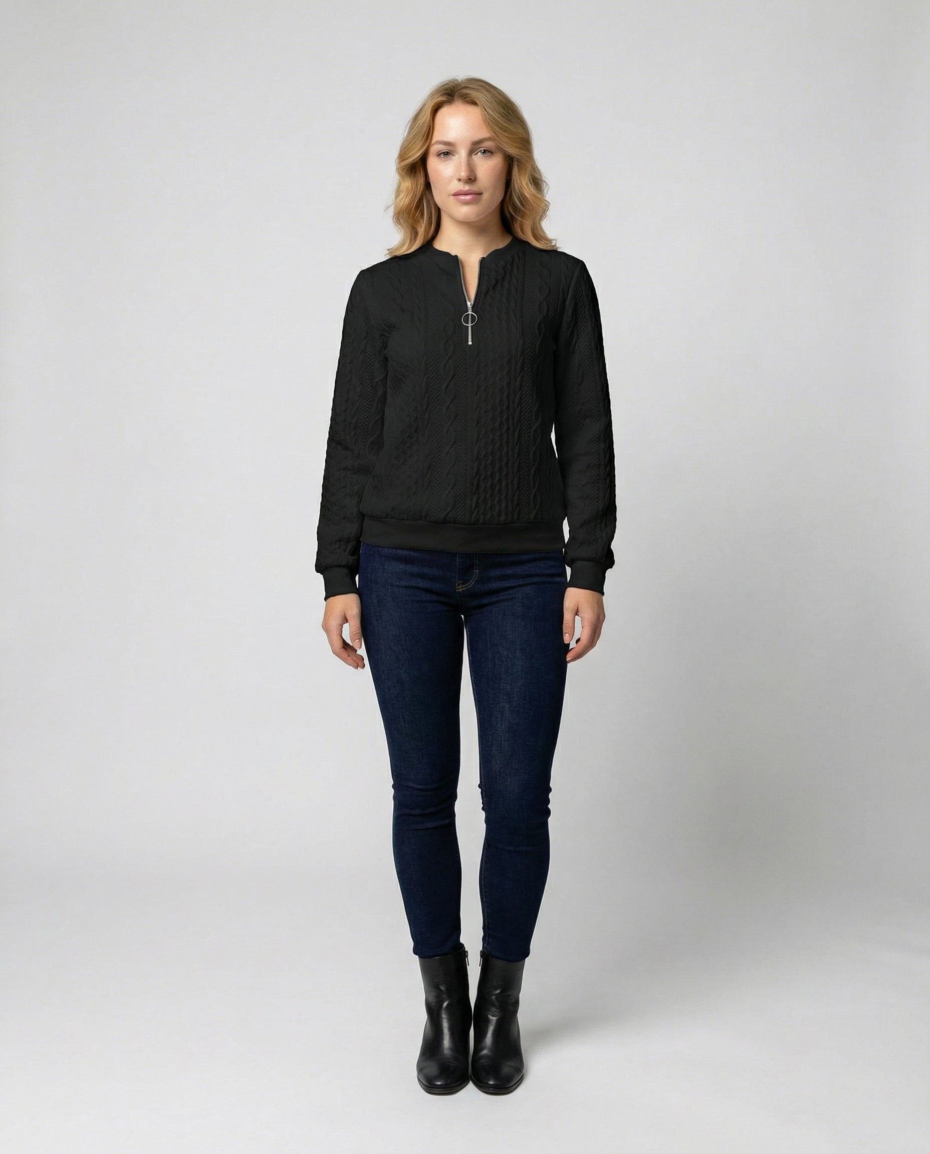 Strukturstrick Casual Pullover Damen | R&B