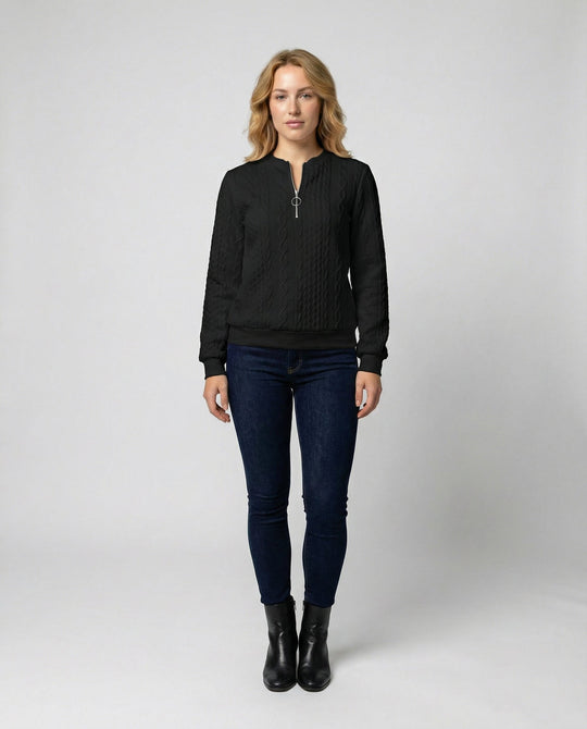 Strukturstrick Casual Pullover Damen | R&B