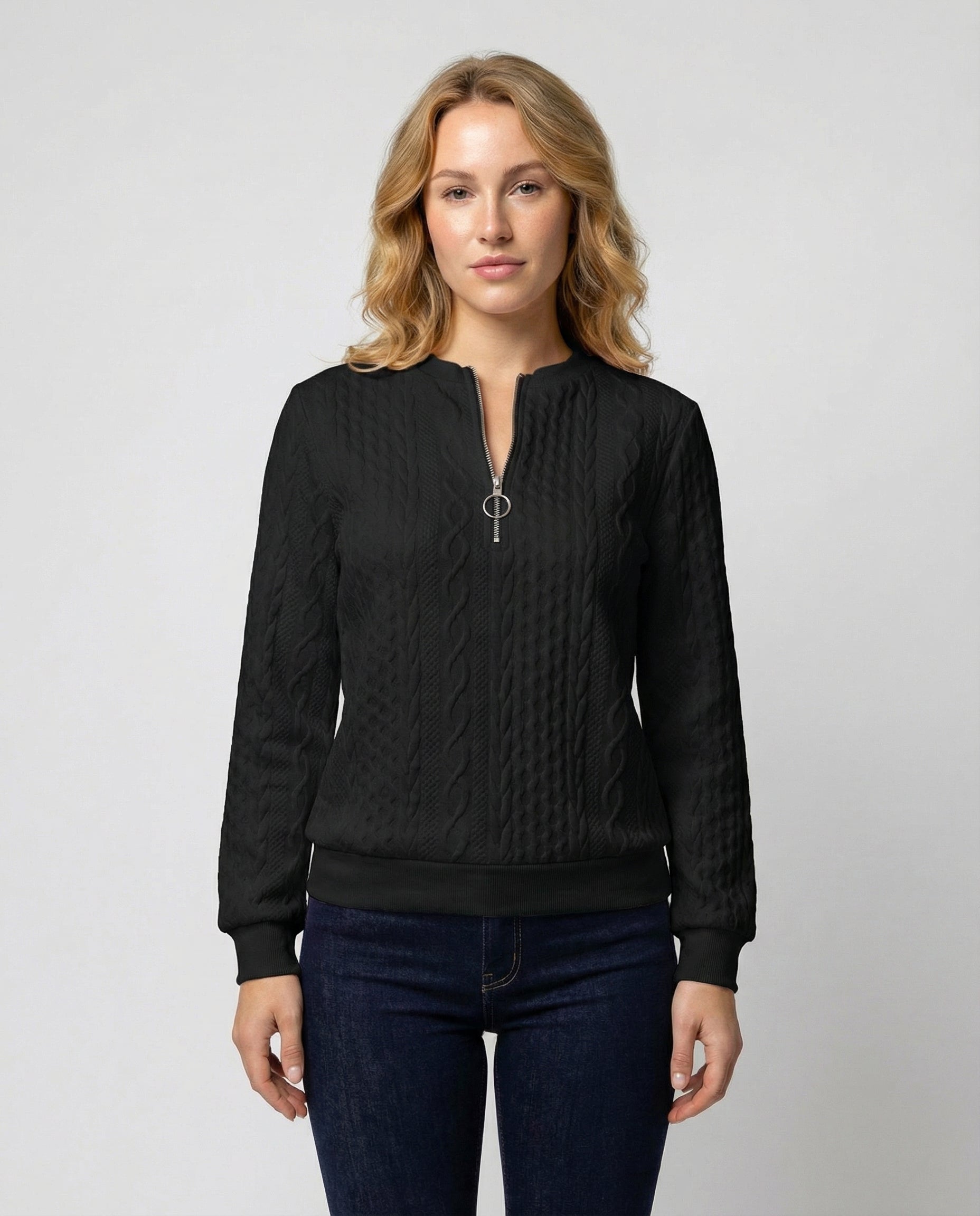 Strukturstrick Casual Pullover Damen | R&B