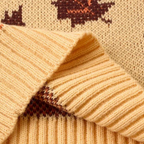 R&B | Strickpullover Blattmuster Rundhals Langarm Rippbündchen