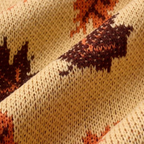R&B | Strickpullover Blattmuster Rundhals Langarm Rippbündchen