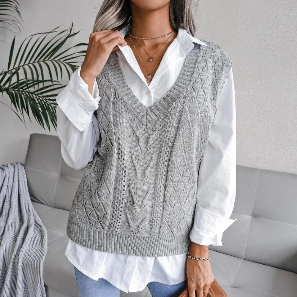 R&B | Strickweste mit V-Ausschnitt für Frauen