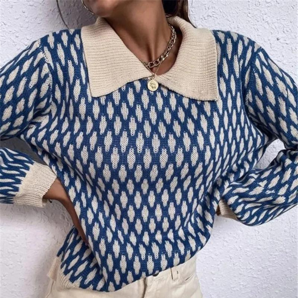 R&B | Trendiger Pullover mit Kragen Detail