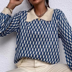 R&B | Trendiger Pullover mit Kragen Detail