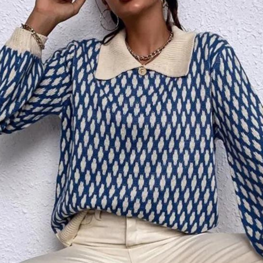R&B | Trendiger Pullover mit Kragen Detail