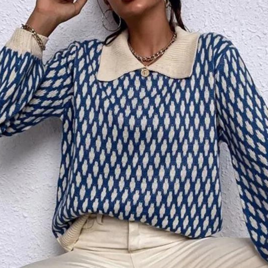 R&B | Trendiger Pullover mit Kragen Detail
