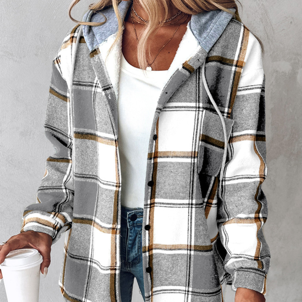 R&B | Lässige Karierter Hoodie für Frauen
