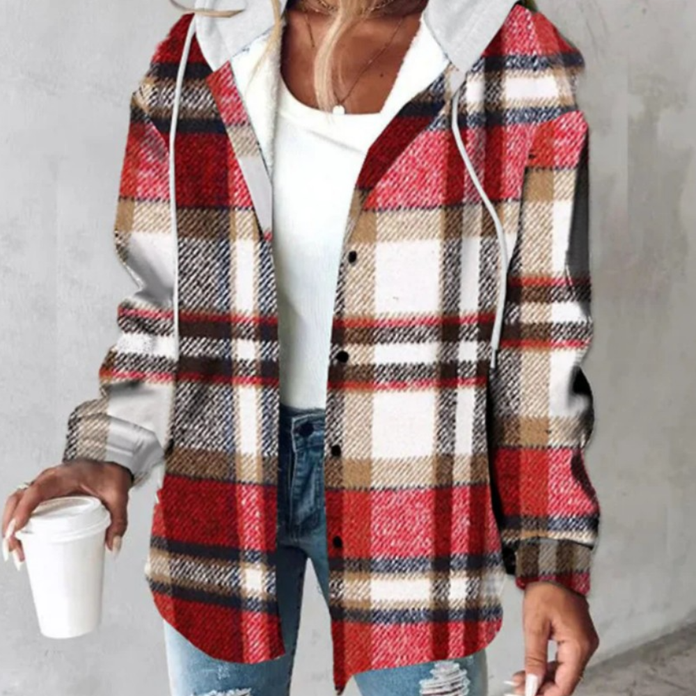 R&B | Lässige Karierter Hoodie für Frauen