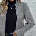 R&B | Klassische Jacke mit Reißverschlusstaschen Wolloptik Elegant und Zeitlos