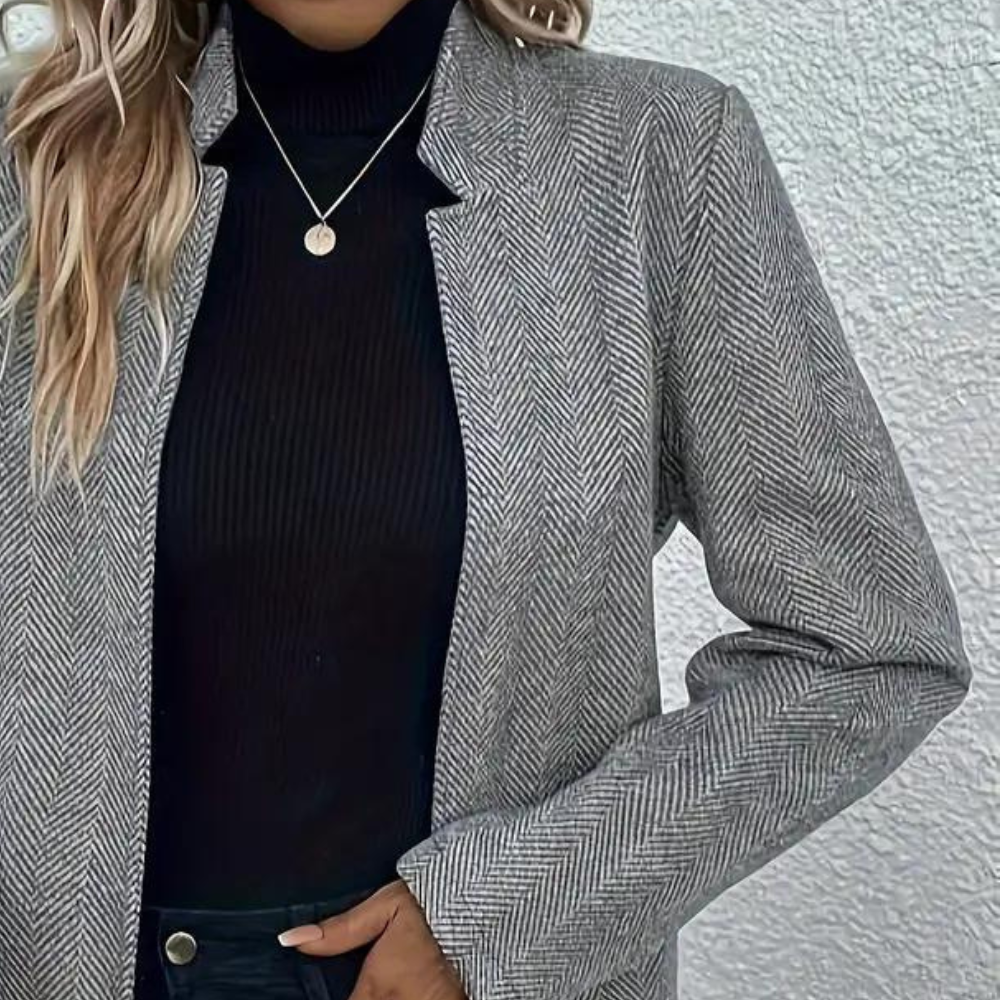 R&B | Mantel - eleganter grauer Damenmantel