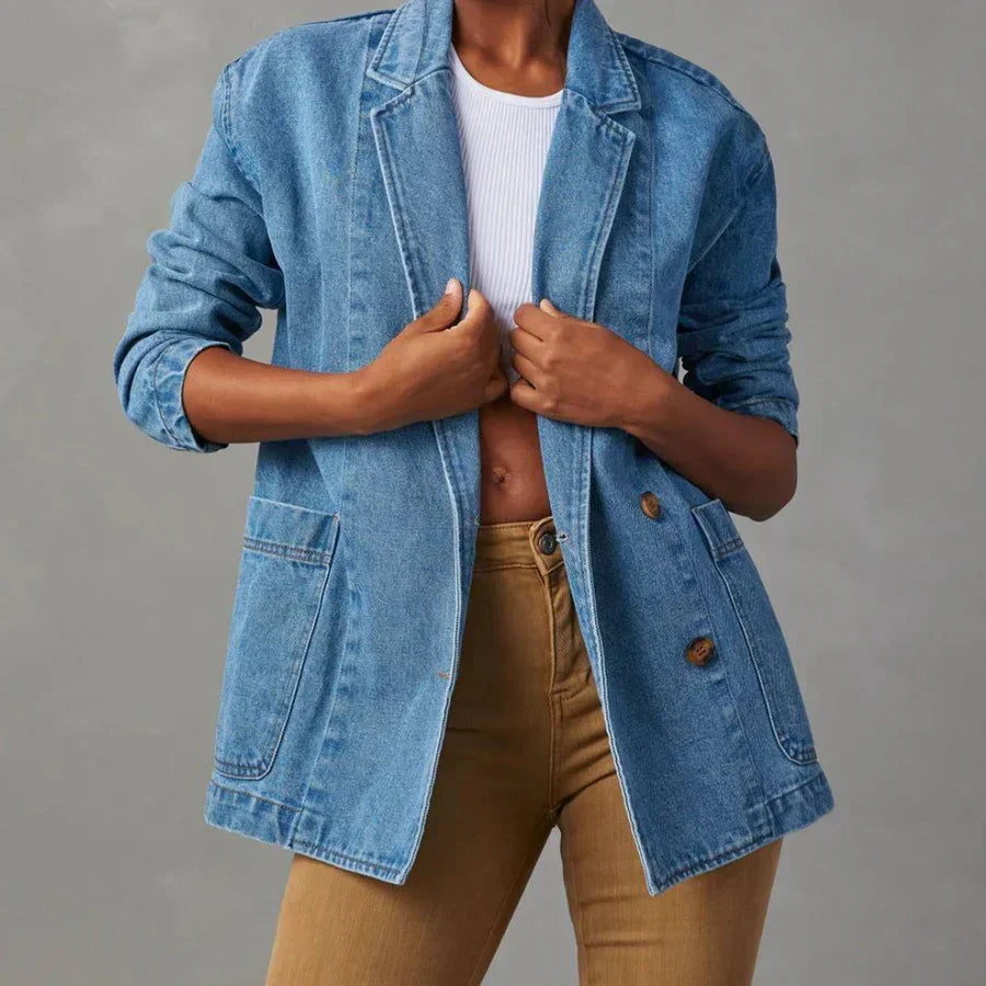 R&B | Lässige Jeansjacke für Frauen mit Taschen