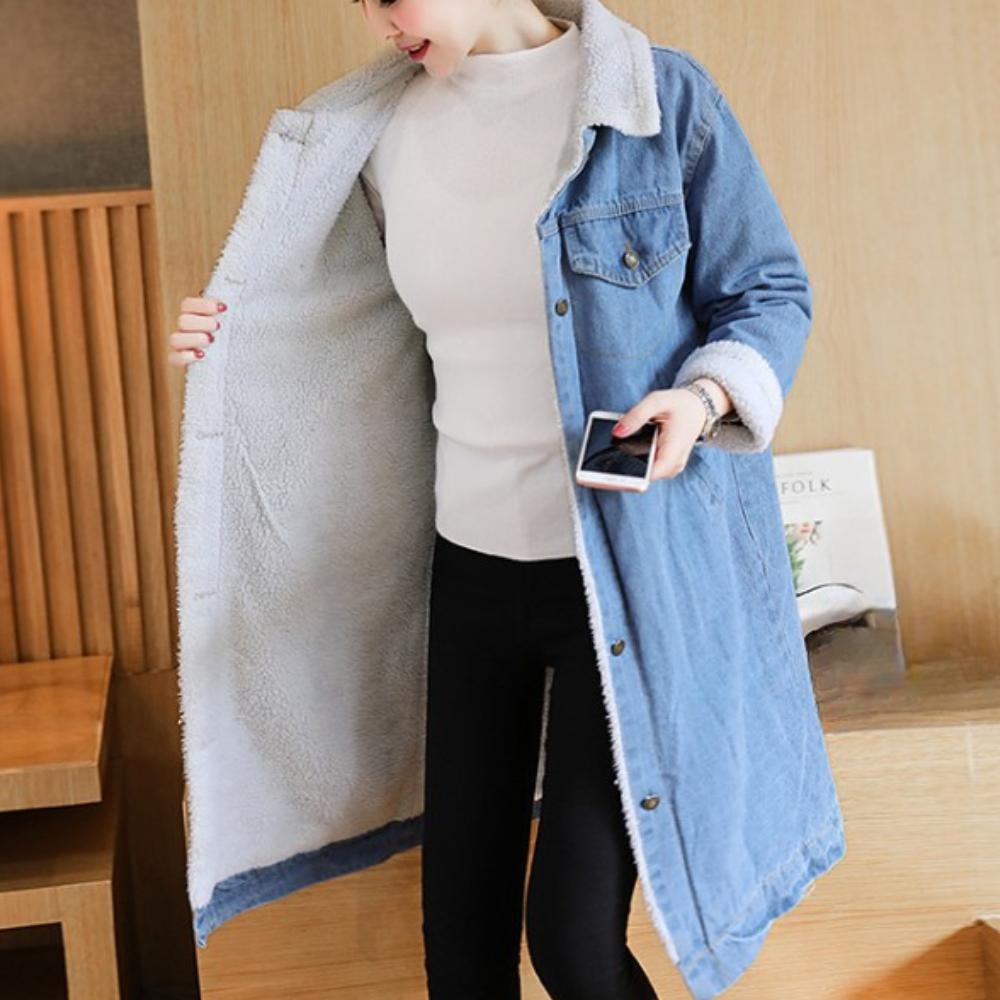 R&B | Eleganter Winter-Denimmantel für Frauen