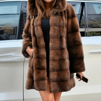 R&B | Warme und weiche Winterkapuzenjacke für Frauen