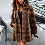 R&B | Warme und weiche Winterkapuzenjacke für Frauen