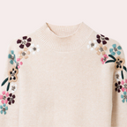 R&B | Weiche Damenpullover mit Bestickten Blumen