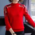 R&B | Weiche Damenpullover mit Bestickten Blumen