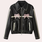 R&B | Vintage-Jacke mit Schleifenknopf für Damen, Herbstkollektion