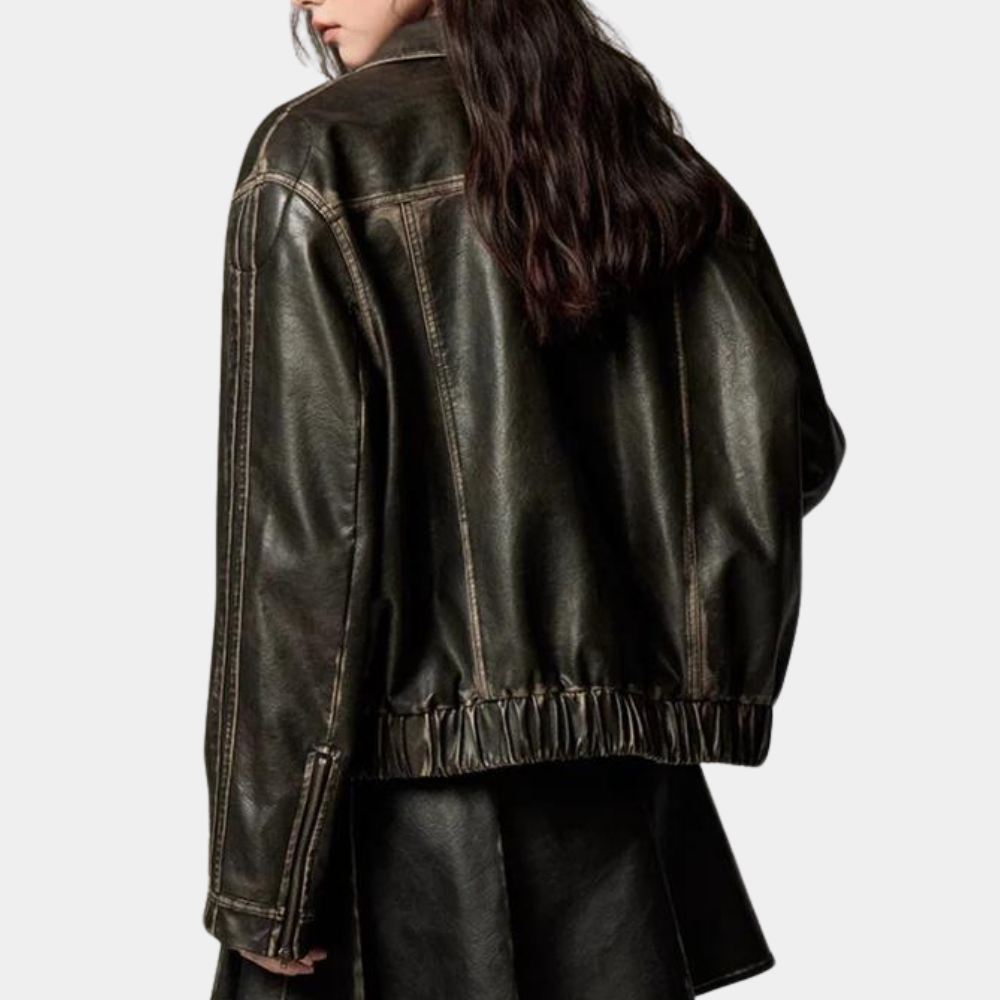 R&B | Vintage-Jacke mit Schleifenknopf für Damen, Herbstkollektion