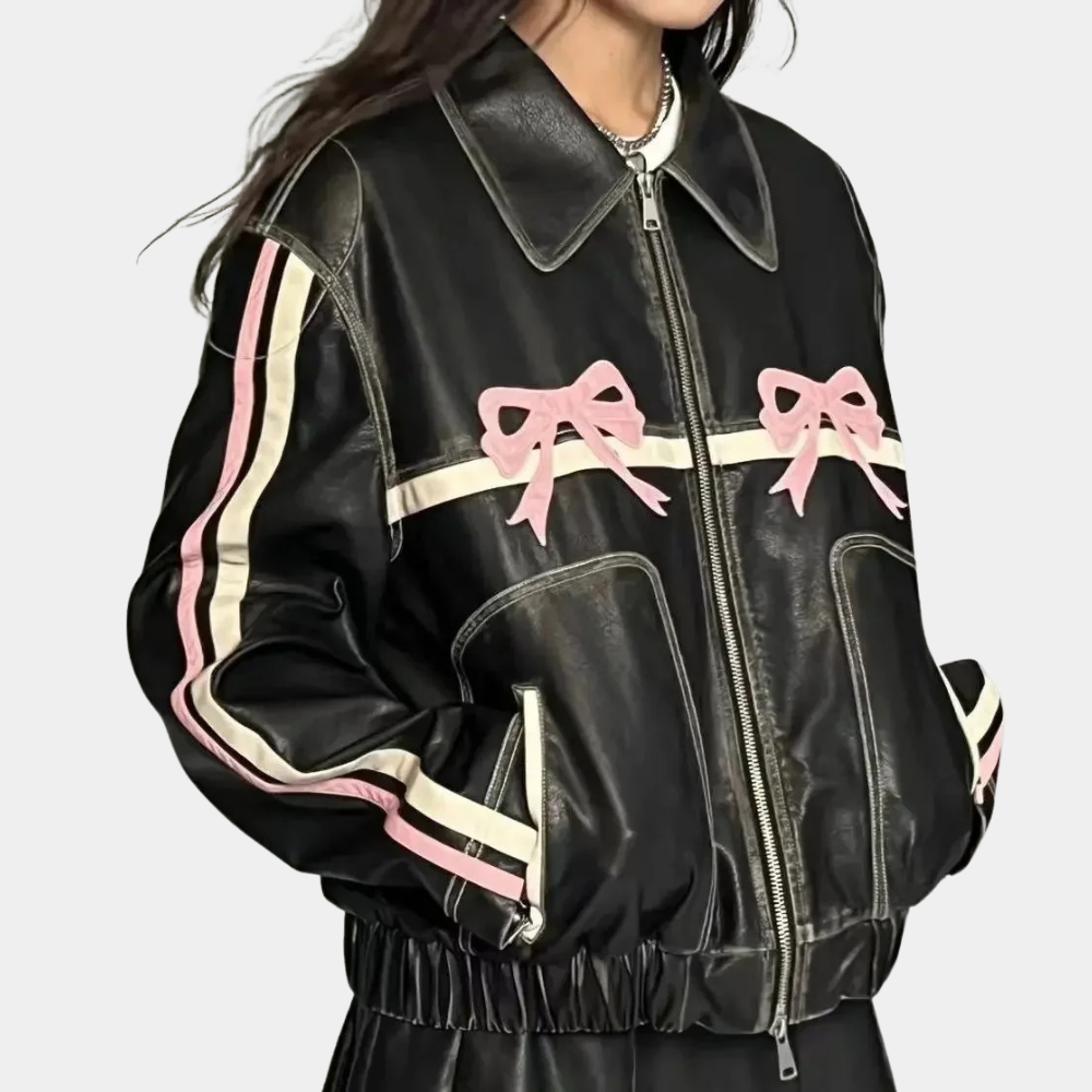 R&B | Vintage-Jacke mit Schleifenknopf für Damen, Herbstkollektion