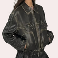 R&B | Vintage-Jacke mit Schleifenknopf für Damen, Herbstkollektion