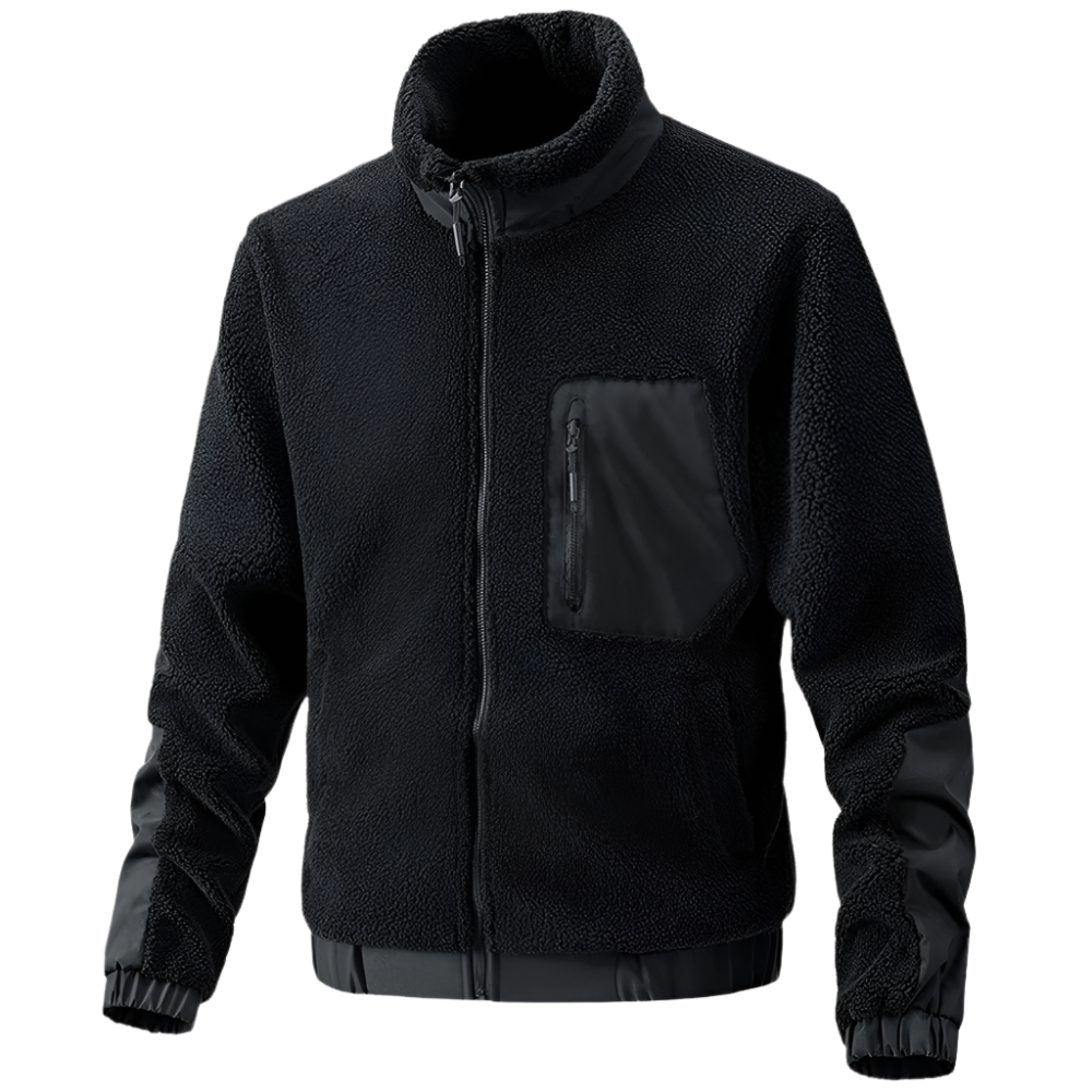 R&B | Herren Outdoor-Fleecejacke mit Reißverschluss und Verstärkten Details